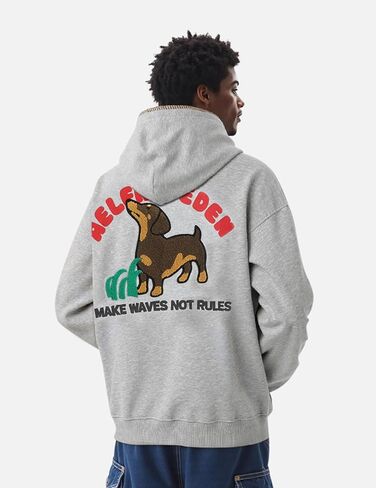 Aelfric Eden Towel Embroidery Dachshund Pullover Hoodie Vintage Dog Graphic Hoodies Streetwear Hooded Sweatshirt Unisex in Saudi Arabia