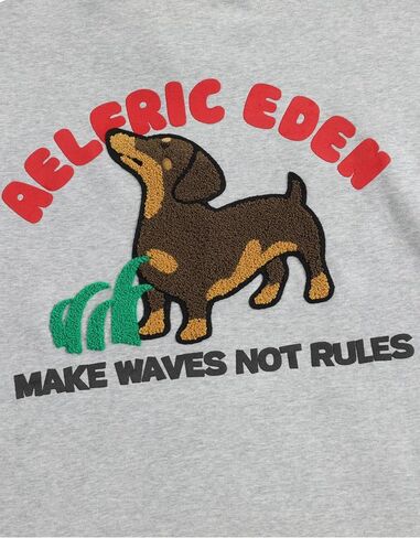 Aelfric Eden Towel Embroidery Dachshund Pullover Hoodie Vintage Dog Graphic Hoodies Streetwear Hooded Sweatshirt Unisex in Saudi Arabia
