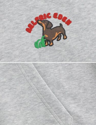 Aelfric Eden Towel Embroidery Dachshund Pullover Hoodie Vintage Dog Graphic Hoodies Streetwear Hooded Sweatshirt Unisex in Saudi Arabia