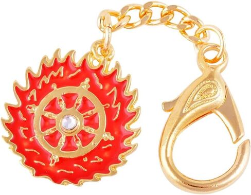 Fengshui Magic Fire Flaming Wheel Keychain Amulet Hanging Charm Anti Negative+ Free Red String Bracelet Sku:W1095 in Saudi Arabia