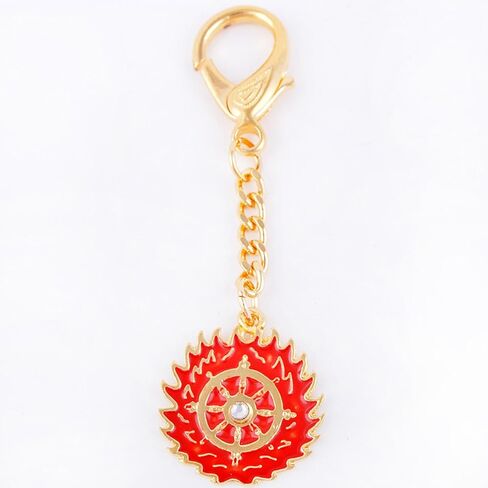 Fengshui Magic Fire Flaming Wheel Keychain Amulet Hanging Charm Anti Negative+ Free Red String Bracelet Sku:W1095 in Saudi Arabia