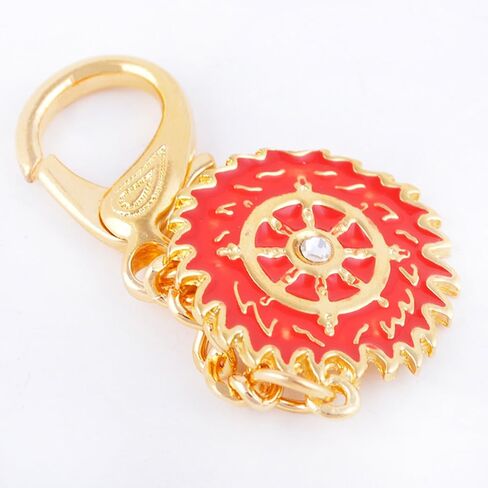 Fengshui Magic Fire Flaming Wheel Keychain Amulet Hanging Charm Anti Negative+ Free Red String Bracelet Sku:W1095 in Saudi Arabia