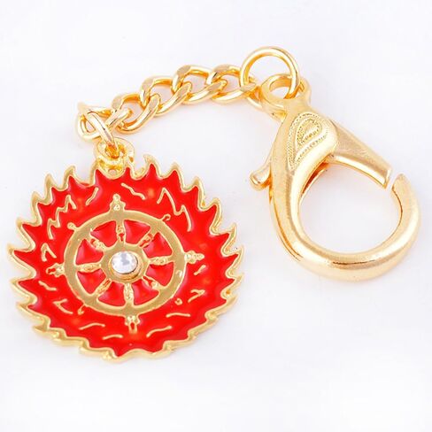 Fengshui Magic Fire Flaming Wheel Keychain Amulet Hanging Charm Anti Negative+ Free Red String Bracelet Sku:W1095 in Saudi Arabia