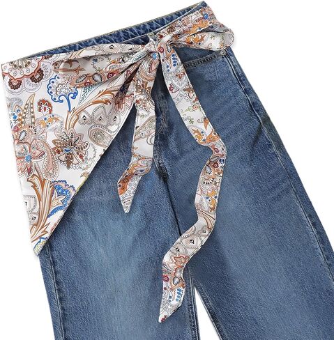 GUZOSJO Women's Long Fashion Triangle Skinny Scarf Belt,Waist Sash Wrap Satin Boho Belts for Pants Dress Gift in Kuwait