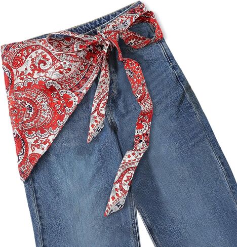 GUZOSJO Women's Long Fashion Triangle Skinny Scarf Belt,Waist Sash Wrap Satin Boho Belts for Pants Dress Gift in Kuwait