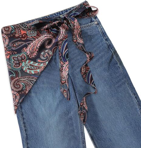 GUZOSJO Women's Long Fashion Triangle Skinny Scarf Belt,Waist Sash Wrap Satin Boho Belts for Pants Dress Gift in Kuwait