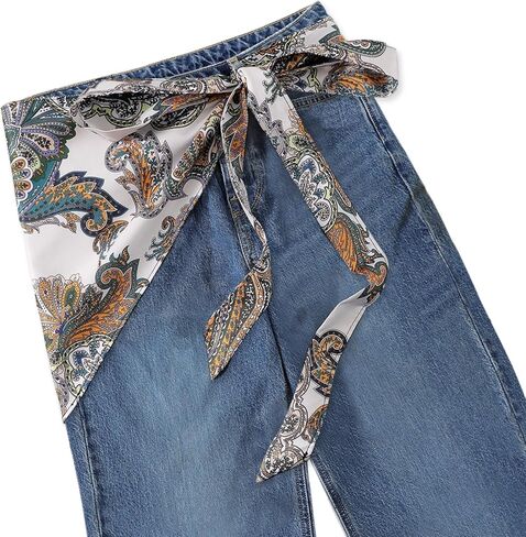 GUZOSJO Women's Long Fashion Triangle Skinny Scarf Belt,Waist Sash Wrap Satin Boho Belts for Pants Dress Gift in Kuwait