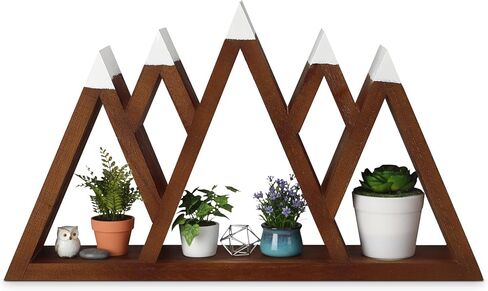 Snow Mountain Woodland Nursery Shelf Woodland Wall Shelf Nursery Floating Decor Wall Wood Display Storage Rustic Mountain Hanging Floating Decorative for Bedroom Office Decor in Kuwait