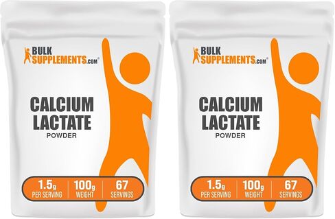 BulkSupplements.com مسحوق لاكتات الكالسيوم - مكمل الكالسيوم، درجة الطعام لاكتات الكالسيوم - مكمل لاكتات الكالسيوم، 1500 مجم لكل وجبة (200 مجم كالسيوم)، 5 كجم (11 رطل) (عبوة من 5) in Saudi Arabia
