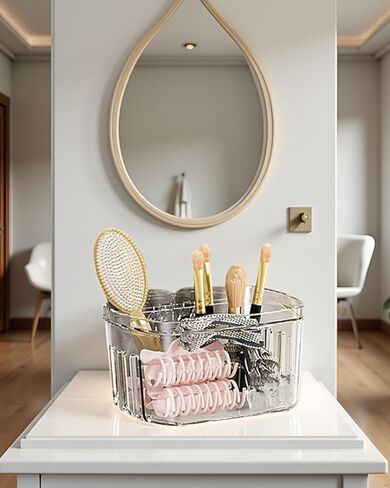 Multifunctional Wall-mounted Storage Rack Organizer Adhesive Shower Organizer Transparent Shower Shelf Storage Box for Mothers Day LCC596-02 in Saudi Arabia