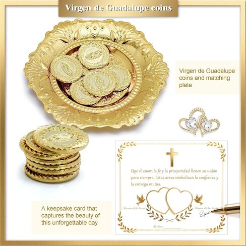 Arras Para Boda Catolica, Wedding Arras Coins with 13 Virgen De Guadalupe Aras, Regalos De Boda for Ceremony. in Saudi Arabia
