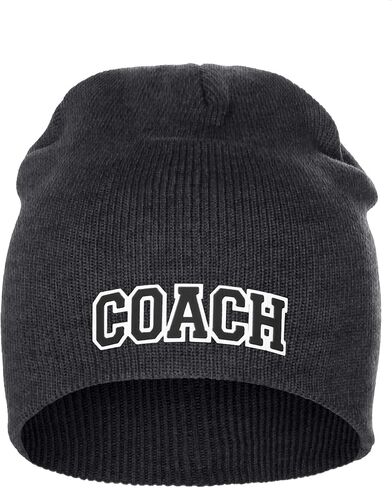 I&W Sports Team Coach Arch Letters Winter Knit Cuffless Beanie 3D Raised Layers in Saudi Arabia