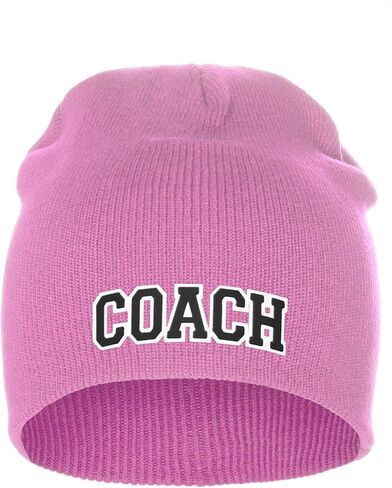 I&W Sports Team Coach Arch Letters Winter Knit Cuffless Beanie 3D Raised Layers in Saudi Arabia