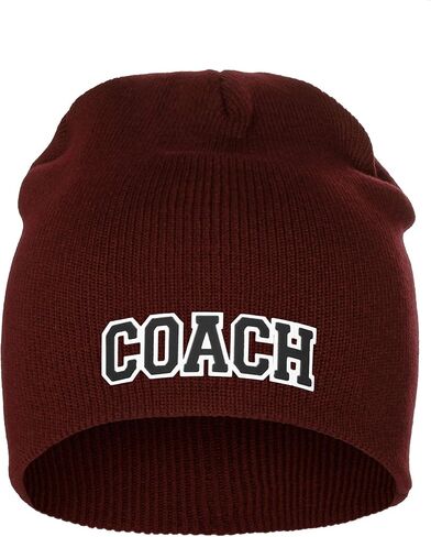I&W Sports Team Coach Arch Letters Winter Knit Cuffless Beanie 3D Raised Layers in Saudi Arabia