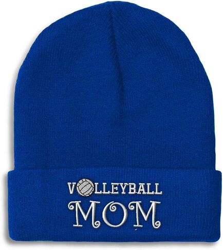 Custom Beanies for Men Volleyball Mom Mama Mother Skull Cap Winter Hats Women Acrylic One Size in Saudi Arabia