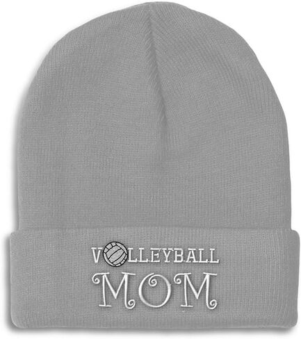 Custom Beanies for Men Volleyball Mom Mama Mother Skull Cap Winter Hats Women Acrylic One Size in Saudi Arabia