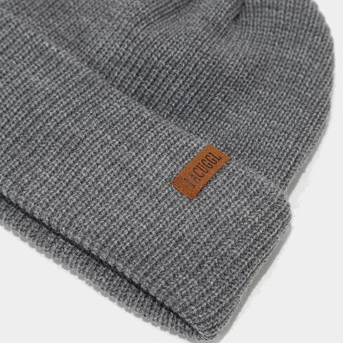 Unisex Ribbed Knit Beanie Hat, Soft Warm Cuffed Skull Cap for Men & Women Grey in Saudi Arabia