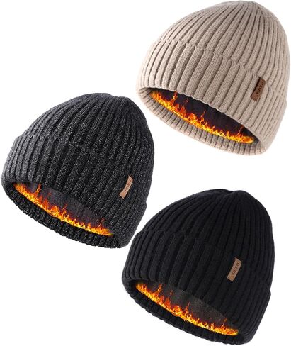 FURTALK Winter Hats for Men Women 3 Pack Winter Beanies Knitted Warm Thermal Fleece Lined in Saudi Arabia