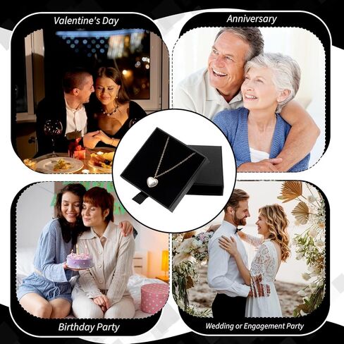 5 Pack Jewelry Gift Box, Sponge Fill Cardboard Jewelry Boxes Black Small Bracelet Gift Box for Women, Bracelet Necklace Earring Boxes with Lids for Bracelets Necklaces Earrings Ring Jewelrys in Saudi Arabia