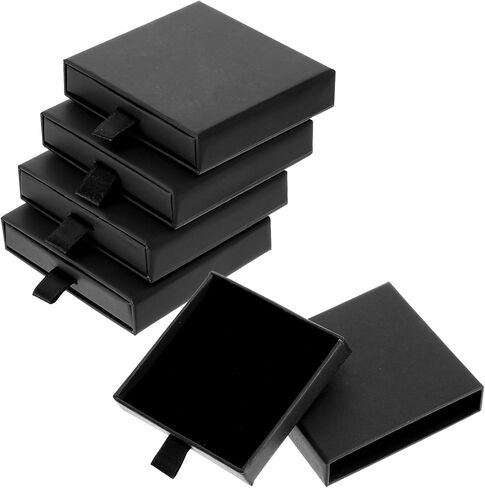 5 Pack Jewelry Gift Box, Sponge Fill Cardboard Jewelry Boxes Black Small Bracelet Gift Box for Women, Bracelet Necklace Earring Boxes with Lids for Bracelets Necklaces Earrings Ring Jewelrys in Saudi Arabia