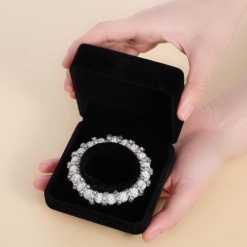 2 Pcs Velvet Bracelet Boxes for Jewelry Gift Black Bangle Boxes Classic Jewelry Box Storage Case 3.5 x 3.5 x 1.6 Inch Bangle Holder Display Case for Women Small Bracelet Necklace Storage Organizer Box in Saudi Arabia