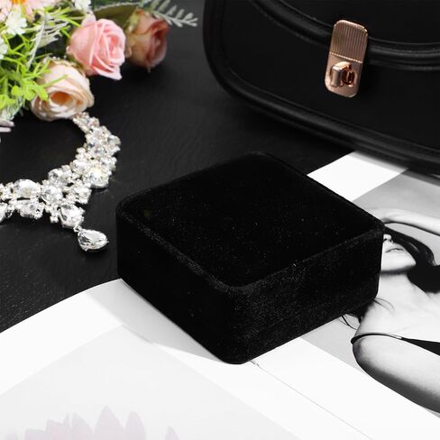 2 Pcs Velvet Bracelet Boxes for Jewelry Gift Black Bangle Boxes Classic Jewelry Box Storage Case 3.5 x 3.5 x 1.6 Inch Bangle Holder Display Case for Women Small Bracelet Necklace Storage Organizer Box in Saudi Arabia