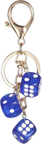 PATIKIL Lucky Dice Keychain Charm, Resin 3D Cube Square Mini Dice Keyrings Holder with 3 Pendants for Bag, Car Accessories in Saudi Arabia