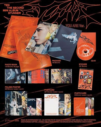 TEN - 2ND MINI ALBUM [STUNNER] (إصدار حزمة الكتاب.)(أنت الإصدار.) 1ea + بطاقة الصور الرسمية الحصرية 1ea (عشوائي 1 من 2) in Kuwait