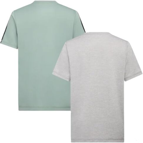 adidas Boy's 2 Pack Performance Short Sleeve Tees (US, Alpha, X-Large, Regular, Gray and Green) in Saudi Arabia