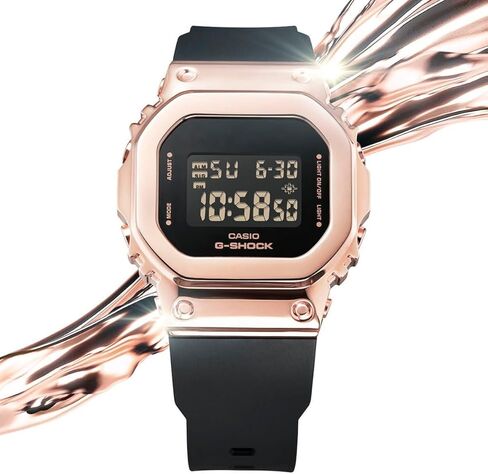 G-Shock Ladies' Casio Digital Rose Gold-Tone and Black Resin Strap Watch GMS5600PG-1 in Saudi Arabia