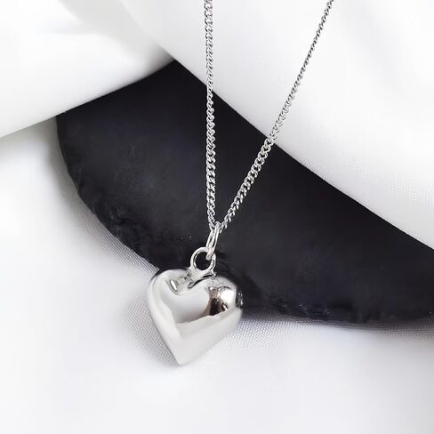 Elegant Twist Chain Necklace with Heart Shape Pendant for Women & Men – Silver Plated Dainty & Durable 2.3mm Chain in Saudi Arabia