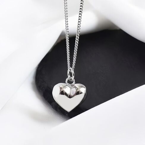 Elegant Twist Chain Necklace with Heart Shape Pendant for Women & Men – Silver Plated Dainty & Durable 2.3mm Chain in Saudi Arabia