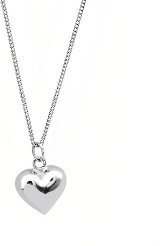 Elegant Twist Chain Necklace with Heart Shape Pendant for Women & Men – Silver Plated Dainty & Durable 2.3mm Chain in Saudi Arabia