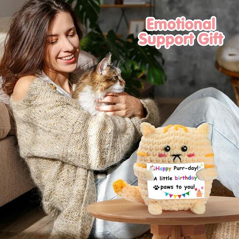 A Little Birthday Paws to You! - Handmade Crochet Kitten with Card Gift for Anyone Who Loves Cats - Heartwarming Birthday Present with Greeting Card for Women, Men, Families in Saudi Arabia
