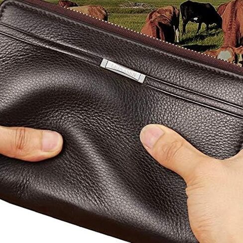 Mens Wallet Long Purse Leather Clutch Large Business Handbag Phone Card Holder Case Gift for Men Father Son Husband Boyfriend in Saudi Arabia