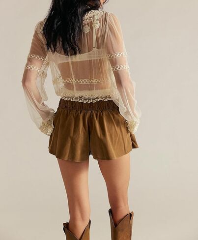 Womens A Line Suede Bodycon Mini Skort with Side Pockets Y2k Going Out Aesthetic Cute Casual Shorts Mid Rise Skirts in Saudi Arabia