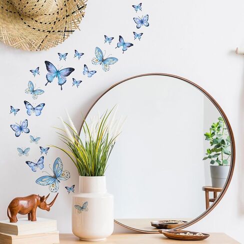 Luminous Blue Butterfly Stickers Suitable for Living Room Bedroom Home Decoration Christmas Wall Stickers Window Stickers in Saudi Arabia