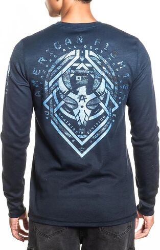 American Fighter Men's Long Sleeve Thermal T-Shirt, with Geometric Fighter Design Print, Front and Back Graphic in Saudi Arabia