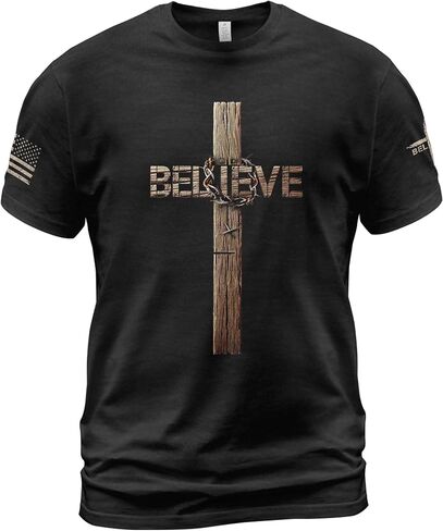 Believe Shirt, Jesus Shirts for Men, Christian Shirts for Men, Cross Shirt, Christian Tshirts 1 in Saudi Arabia