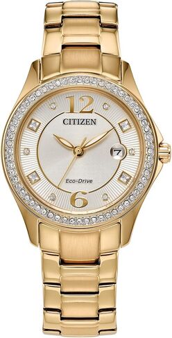 Watch Citizen Ladies 'Eco-Drive Classic Crystal Watch في ثنائي الفولاذ المقاوم للصدأ ، والرسوم الفضية ذات اللون الفضي in Kuwait