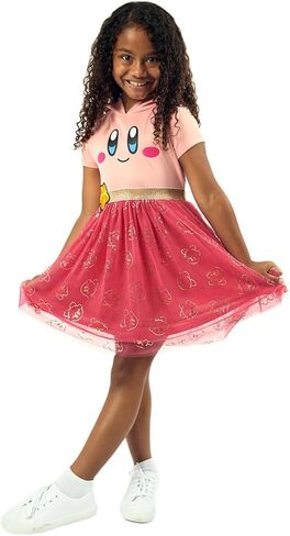 Bioworld Kirby Big Face Girl's Cradle Pink Short Sleeve Hooded Cosplay Dress in Saudi Arabia