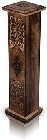 Wooden Incense Stick & Cone Burner Coffin with Storage Compartment Organic Eco Friendly Ash Catcher Agarbatti Holder Rustic Style for Meditation Yoga Aromatherapy Home Fragrance Products in Saudi Arabia