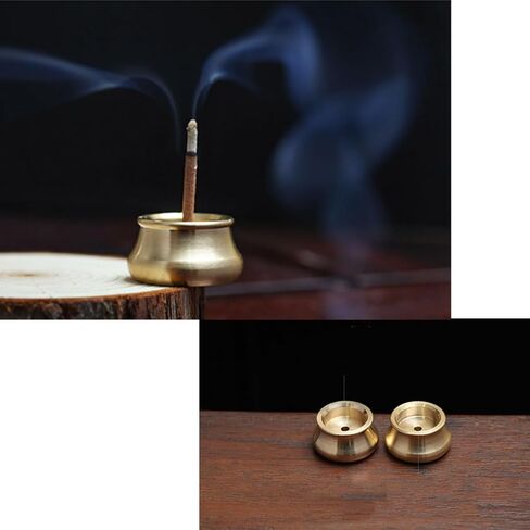 4-Pack Mini Brass Incense Holder Set, Copper & Gold-Plated Metal Burners for Cones/Sticks, Ash Catcher Home Fragrance Decor in Saudi Arabia