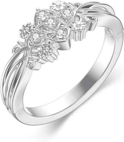 Diamond Celtic Knot Ring for Women 925 Sterling Silver Band Ring with Lab Grown Diamond Jewelry Gifts in Saudi Arabia