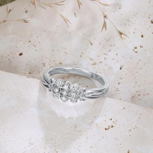 Diamond Celtic Knot Ring for Women 925 Sterling Silver Band Ring with Lab Grown Diamond Jewelry Gifts in Saudi Arabia