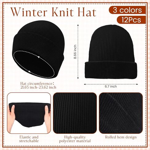 36 Pcs Winter Knit Hat Beanie Long Scarf Warm Mittens Gloves, Unisex Adult Winter Warmer Accessory Set for Cold Weather Outdoor Activities Emergencies Homeless Care Package Charity Supplies in Saudi Arabia