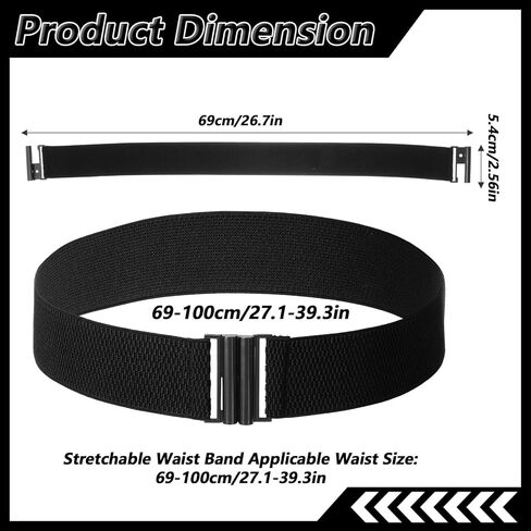 Stretchy Belt for Women, Vintage Thick Black Belt, Elastic Waist Cinch Trimmer Belts, Wide Adjustable Corset Belts for Dresses in Saudi Arabia