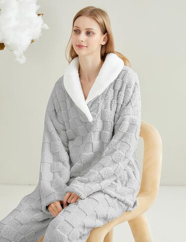 Gihuo Women' s Fluffy Pajamas Set Fleece Plush Sleepwear Textured 2 Piece Pjs Sets Warm Fuzzy Loungewear in Saudi Arabia
