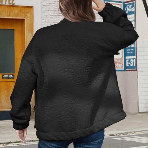 Brebebe Women Jacquard Coats Long Sleeve Lightweight Zip Up Casual Jackets in Saudi Arabia