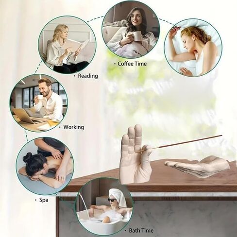 Hand Statues Incense Holder - Incense Burner Ash Catcher, Handcrafted Incense Stick Holder with Ash Catcher, Artisan Incense Burner for Meditation & Yoga (White) in Saudi Arabia